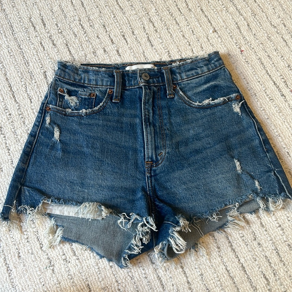 High waisted denim shorts